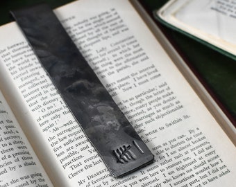 Raw Iron Forged Scroll Bookmark 6 Tally Marks, 6th Anniversary Gift, Handmade Iron Gift for Wife Husband, Couples Iron Anniversary