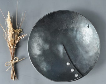 Hand Forged Metal Bowl: 10th Anniversary Aluminum Rivets