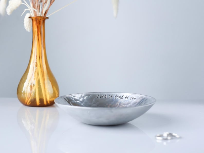 Personalized 10th Anniversary Aluminum Bowl: Hand-Forged Catch-All Dish image 13