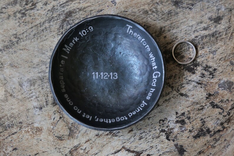6th Anniversary gift for her Jewellery bowl for wife and husband 1 Iron Bowl personalized ring dish gift for iron wedding anniversary