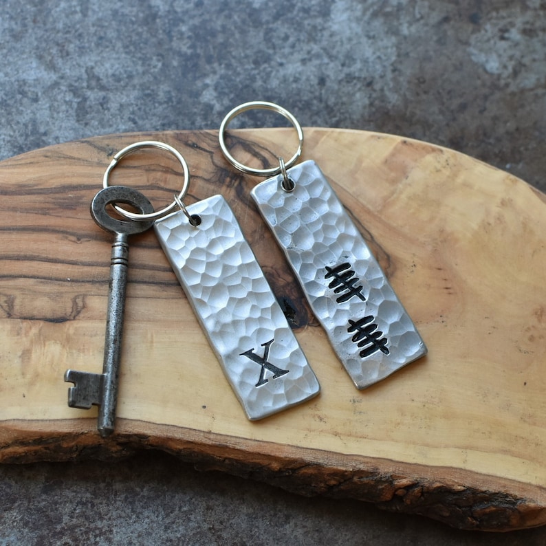 Aluminum Key Chain for 10th Anniversary Gift 10 Year Tin Keyring Wedding Gift for Wife and Husband Personalized Couples Gift Ready to Ship image 6