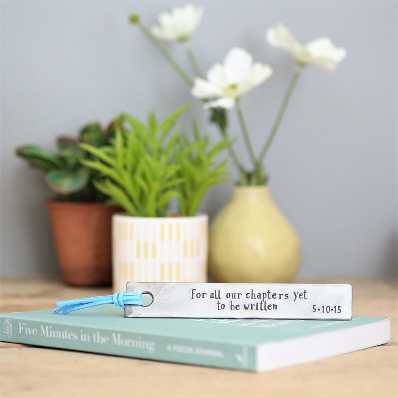 6th anniversary gift
Personalised Iron Bookmark with coloured tassel