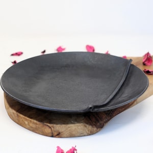 6th anniversary gift - large hand forged Iron jewellery dish with a fold.