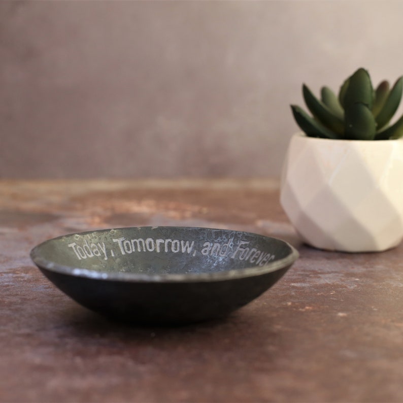 Iron Bowl personalized ring dish gift 6th Anniversary gift Etsy