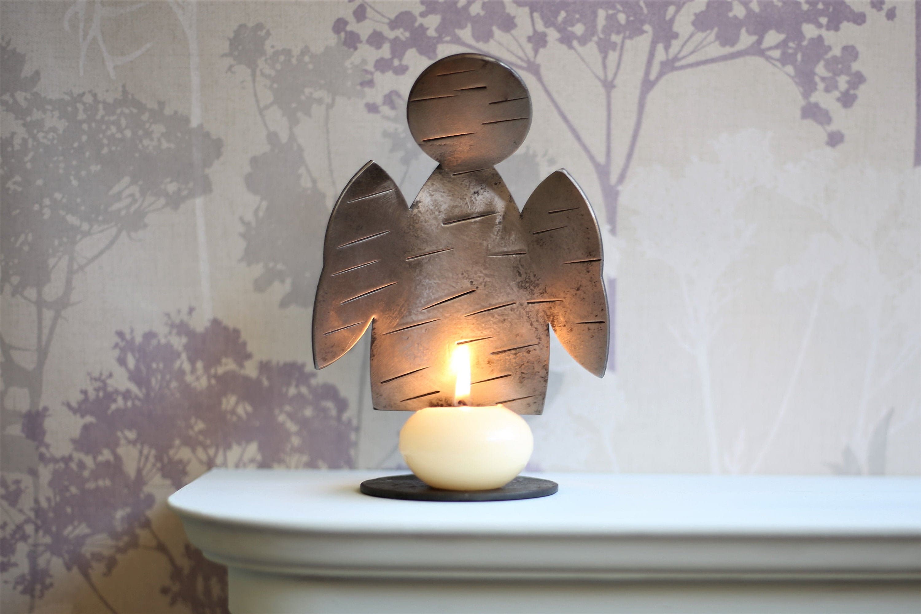 Pair of Guardian Angel candle holders tea light stand Etsy