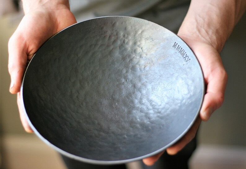 Extra Large Deep Iron Bowl 6th Anniversary Gift Rustic Etsy UK