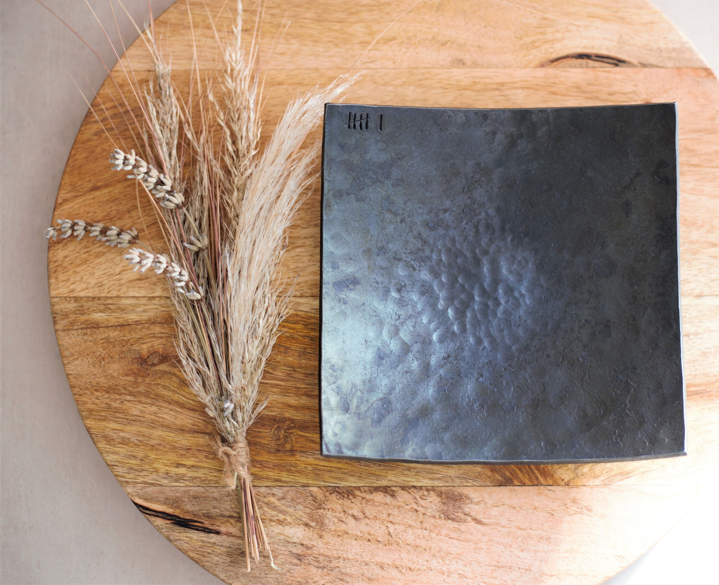 Bol en Fer Carré - Cadeau Du 6E Anniversaire Bol Métal Gravé sur Mesure Personnalisé Estampillé à La