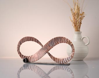 Copper Infinity Love Knot Sculpture. 9th Anniversary Gift Available in a choice of designs.