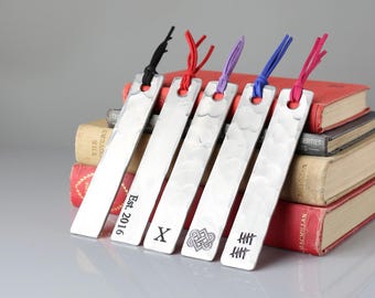 10th Anniversary Aluminum Bookmark: Roman Numerals or Tally Marks