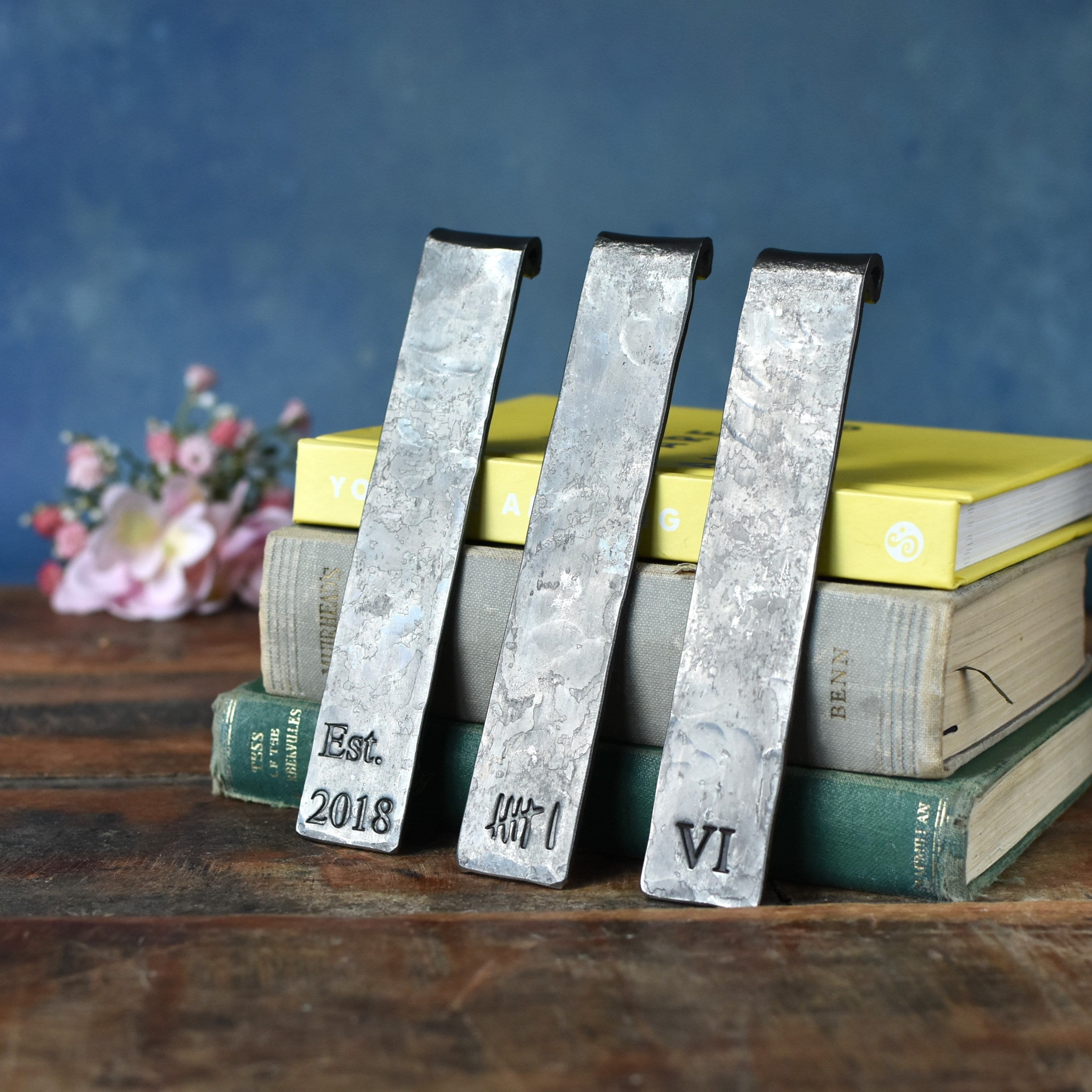 Forged Iron Scroll Bookmark, 6th Anniversary Gift, Handmade