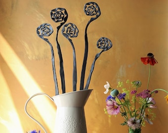 11th Anniversary Gift, Hand Forged Steel flower display.