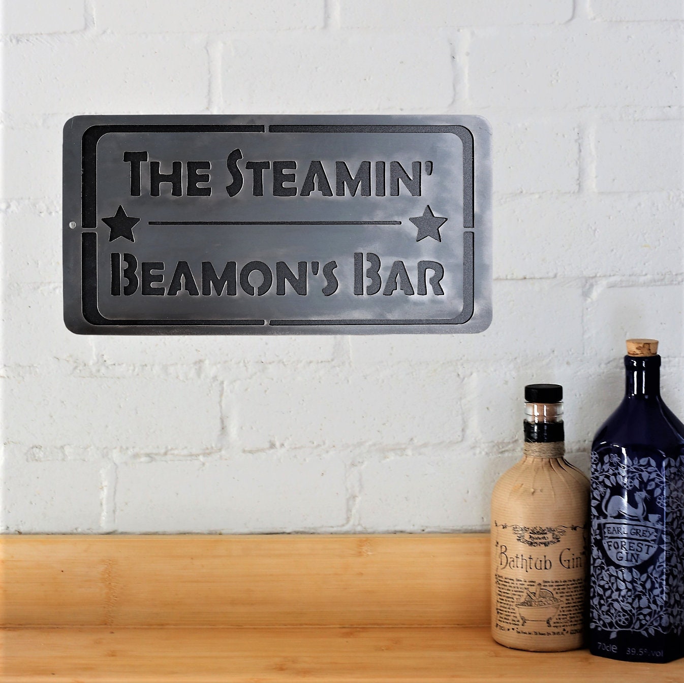 Personalised Metal Bar Sign Custom Metal Business Sign Etsy