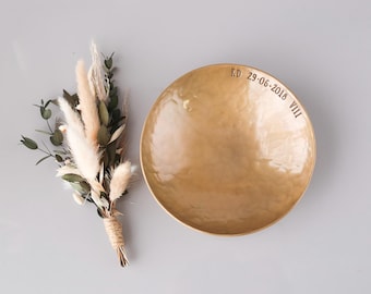 Personalised 8th Anniversary Gift Hand Forged Bronze Bowl- Medium