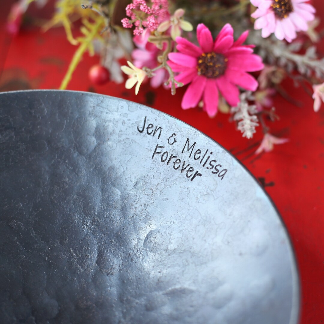 Personalised Steel Anniversary Gift Large Bowl 11th Wedding Etsy