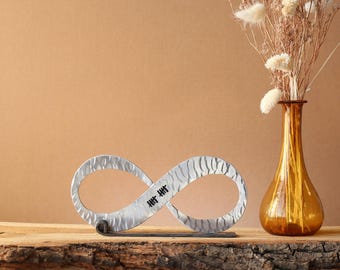 Aluminium Infinity Knot Sculpture – 10th Wedding Anniversary Gift- Est. 2016.