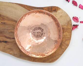 Personalised Medium Copper Bowl.