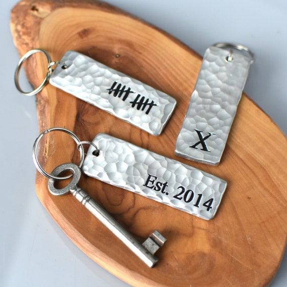 Aluminum Key Chain for 10th Anniversary Gift 10 Year Tin Keyring Wedding Gift for Wife and Husband Personalized Couples Gift Ready to Ship Etsy