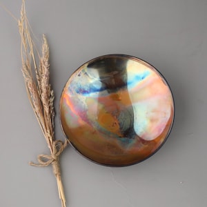 Fired Copper Anniversary Bowl: Metal Trinket Dish, 7th Anniversary