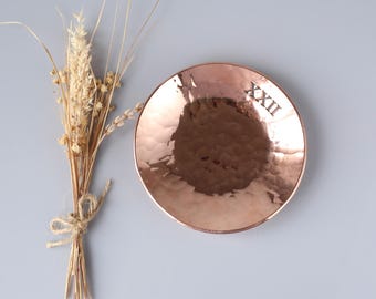 Hammered Copper Anniversary Dish, 22nd Anniversary Gift.