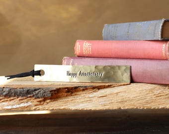 Hand Forged Brass Bookmark – Personalised Tassel Bookmark