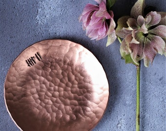 Hammered Copper Anniversary Dish, 7th Anniversary Gift