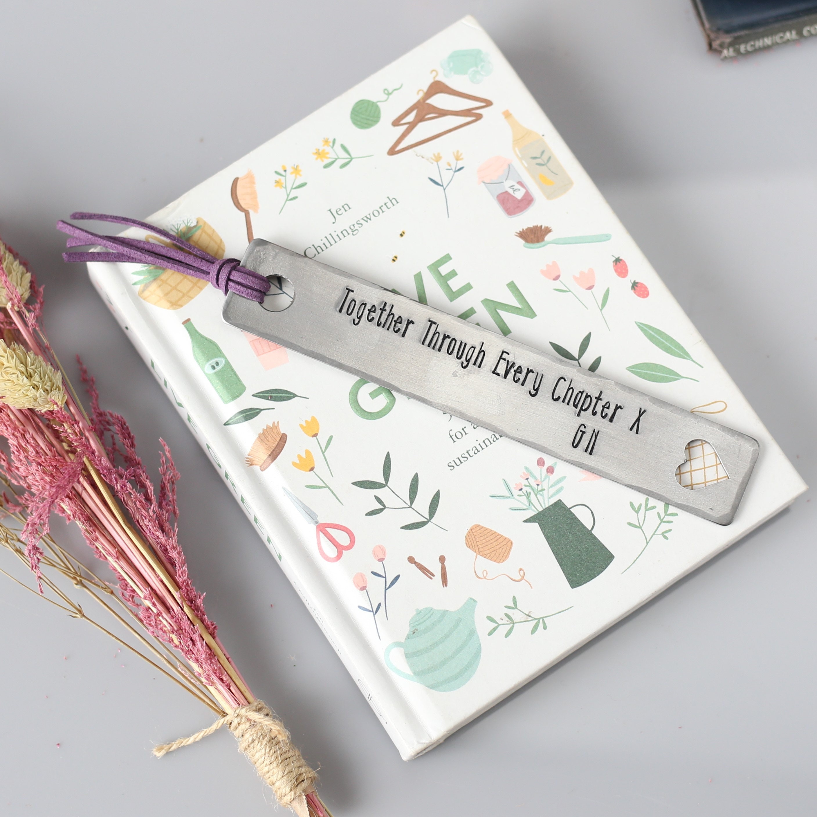 Heart Bookmark 6th Wedding Anniversary - personalised iron gift - hand crafted engraved heart bookmark with faux leather tassel Bookmark