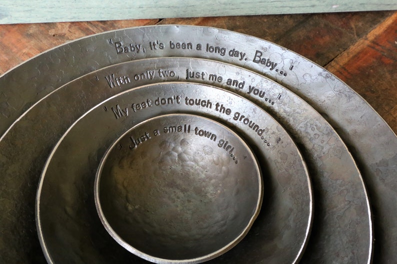 Set of Four Iron Bowls 6th Wedding Anniversary gift custom iron bowls engraved Iron anniversary gift personalized Bowl set for him 1 image 7