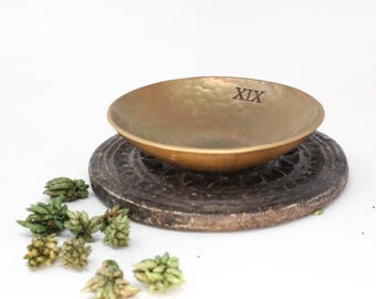 Hand Hammered Bronze 19th Anniversary Bowl - Choice of Design