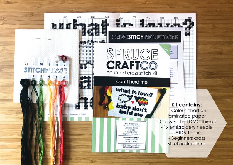 Funny cross stitch kit don/'t herd me embroidery kit