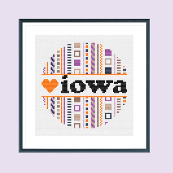 Iowa Cross Stitch Etsy