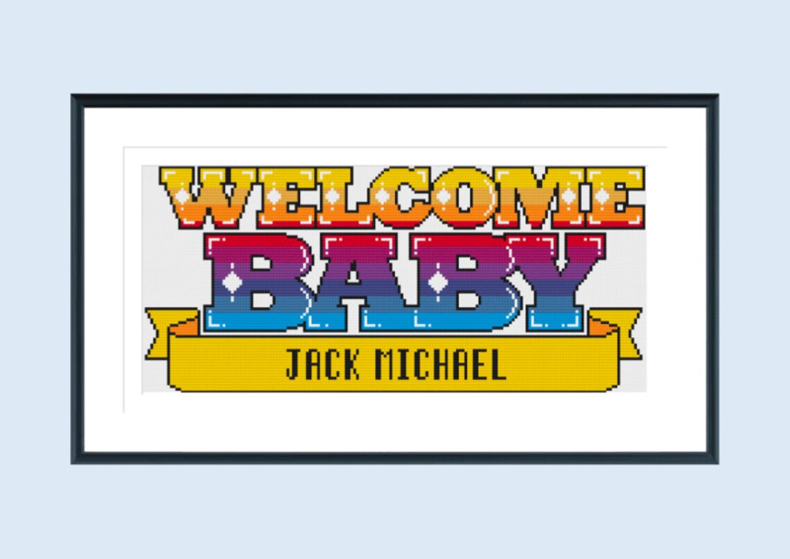 Cross Stitch Pattern Baby Cross Stitch Pattern Modern Cross Etsy