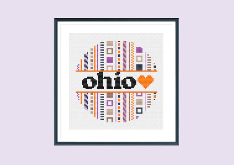 Ohio Cross Stitch Pattern Counted Cross Stitch Instant Etsy
