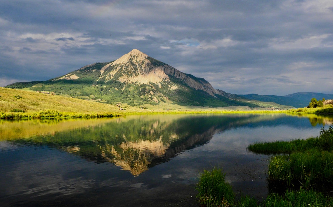 Reflection Mount Crested Butte Peanut Lake Summer Sunset | Etsy