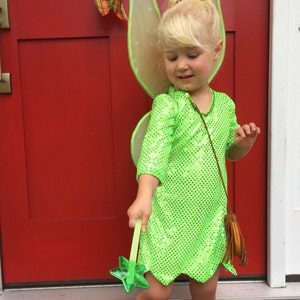 Green fairy dress inspired by tinkerbell- Long Sleeve - Halloween/Cosplay/Party Dress - Fast Shipping