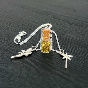 Tinkerbell inspired necklace , Pixie Dust, Fairy necklace.