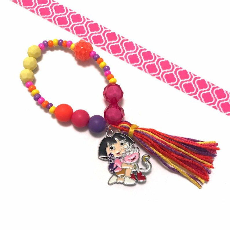Dora The Explorer Charm Bracelet encanto de dibujos animados Etsy