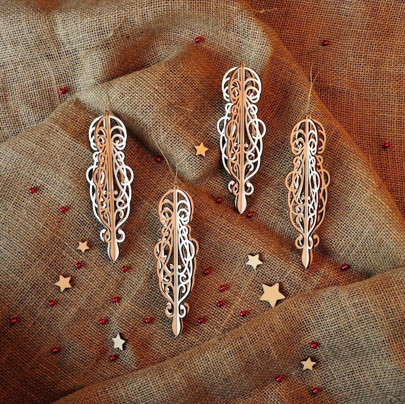 Wooden Icicle Hanging Decoration, Christmas Tree decoration, Christmas Ornament, Winter decor image 1