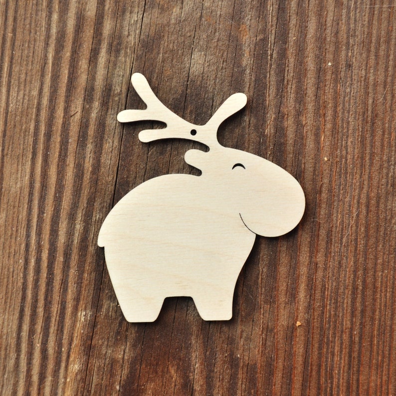 Reindeer Christmas Decoration set, Wooden Cup pad, Napkin Ring, Reindeer Bauble, Funny Christmas Decoration image 7