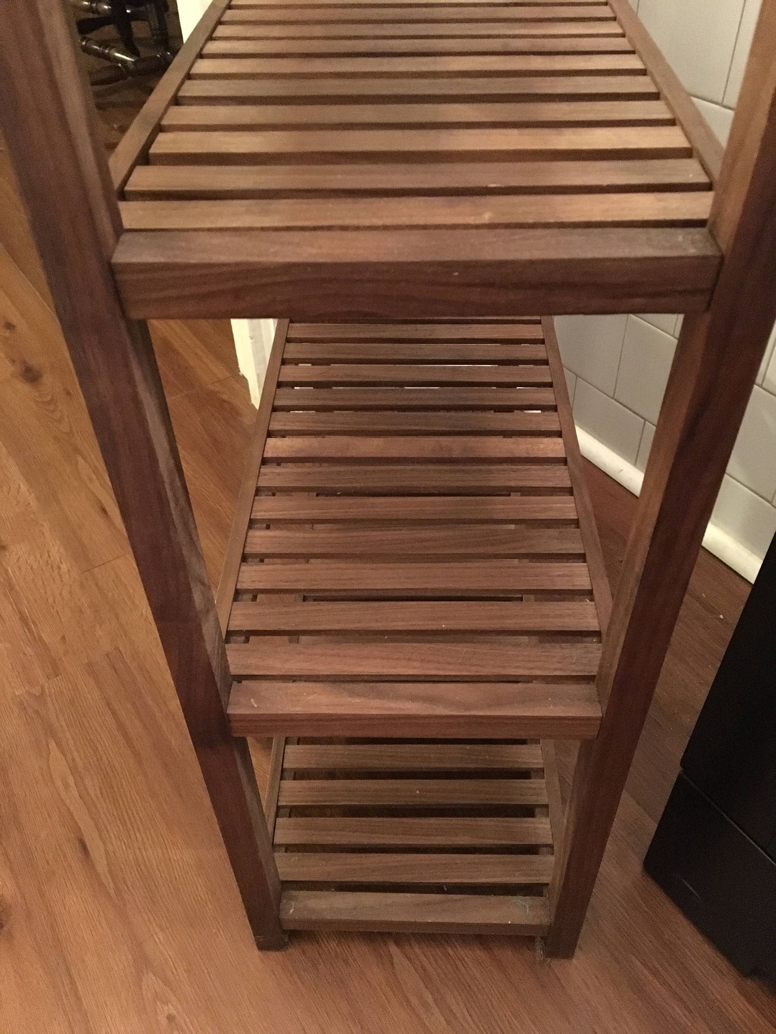 American Black Walnut Slatted Shelf Custom Built Bathroom Etsy