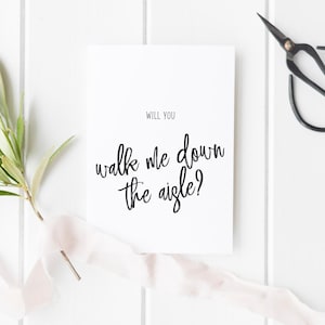 Carte Allez-vous me suivre ? Demande en mariage du père de la mariée, carte Give Me Away, carte de mariage beau-père, carte Walk Me Down The Aisle avec maman