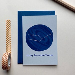 To My Favourite Taurus Astrology Birthday Card Taurus Card Horoscope Card Constellation Card Zodiac Birthday Card April May Birthday Card image 4