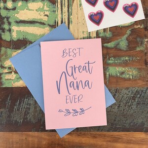 Happy Mother's Day Great Nana Mothers Day Card voor Great Nana Happy Mothers Day Card voor Great Nana Iers Great Nana Card Best Nana Ever