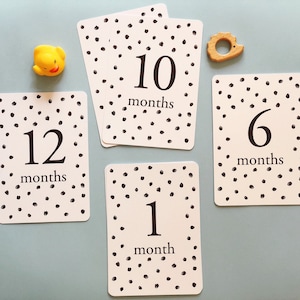 Cartes bébé à pois, jalons bébé noir et blanc, nouveau cadeau pour bébé, jalons bébé mensuels, signes du mois de bébé, accessoire photo bébé