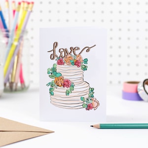 Wedding Card Love Wedding Cake Card Wedding Congratulations Card Wedding Anniversary Card Card For Wedding Anniversary Wedding Wishes