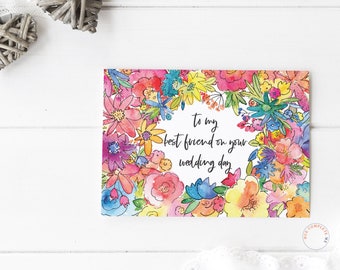 To My Best Friend On Your Wedding Day, Best Friend Wedding Day Card, Best Friend Card, To My Best Friend On Her Wedding Day, Best Friend