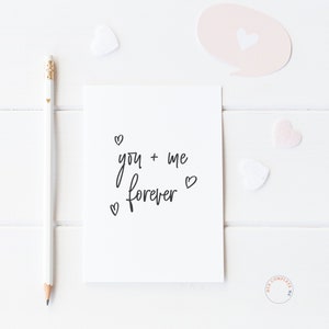 You and Me Forever Anniversary Card Love Card Together Forever Wedding Day Card Card For Husband Valentine’s Day Card For Fiancé Engagement