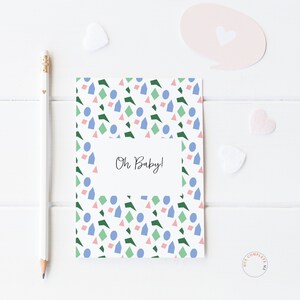 Oh-Baby-Karte Neue Baby-Karte Schwangerschaft-Glückwünsche Geschlecht Neutral Baby-Karte Erwartungskarte Oh-Baby -Babypartykarten Geschlecht offenbaren Karte
