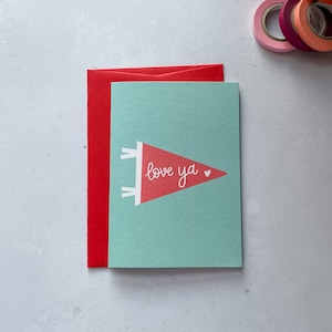Love Ya Wimpel Valentijnsdagkaart Ik hou van jou-kaart Voor vriend Kaart voor vriendin Verzenden van liefdeskaart Leuke liefdeskaarten Valentijnsdagkaart