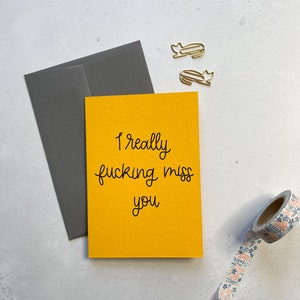 I wirklich vermisse dich Karte vermisse dich Karte Lockdown Karte Irische Grußkarten Lustige Karten schwören Karten I f-ing miss you crazy miss you