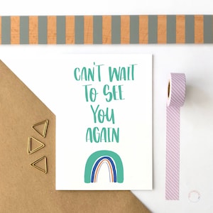 Kan niet wachten om je weer te zien-kaart I Miss You-kaart Quarantainekaart Zelfisolatiekaart Safe At Home-kaart Kaart Tot snel, aan je denkend